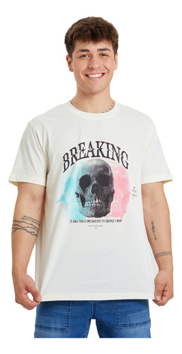 Polera Hombre Calavera Crudo Fashion's Park