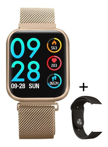 Relógio Inteligente Smartwatch Touch P80 Cor da caixa Branco Cor da pulseira Preto Cor do bisel Preto Desenho da pulseira Mesh