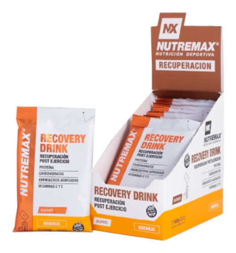 Recovery Monodosis 10 X 60g Carbohidratos Glutamina Aminos Sabor Naranja