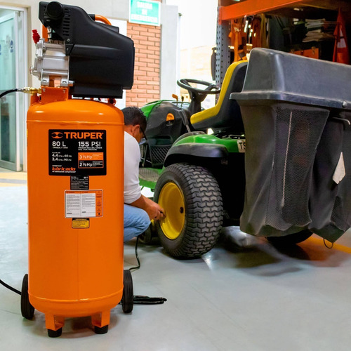 Compresor de aire eléctrico portátil Truper COMP-80LV monofásico 80L 3.5hp 127V 60Hz naranja