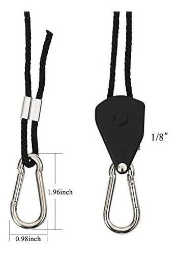 2 Pares De Clips De Cuerda Ajustables Y Resistentes De 1/8 P