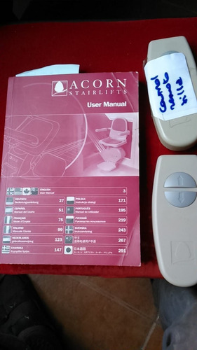 Manual Con 2 Controles Remotos Para Silla Acorn / Stairlifts