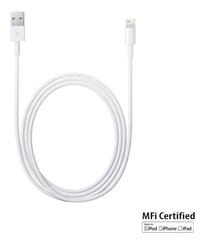 Cable Lightning A Usb Apple De 2 Metros Color Blanco