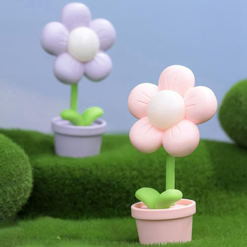 Lámpara De Noche Con Forma De Flor De Dibujos Animados, Func