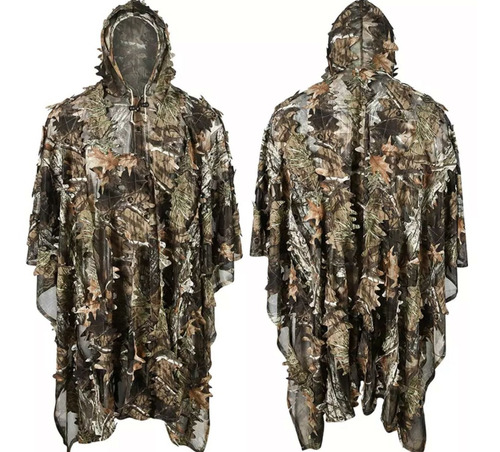 Poncho De Caza Hojas De Camuflaje 3d Capa Sigiloso Ghillie