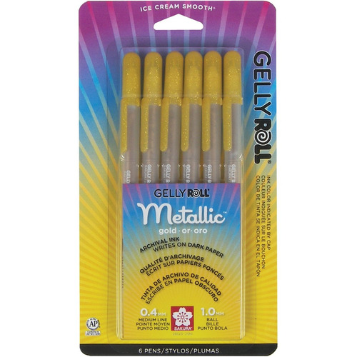 Sakura 57383 6-piece Gelly Roll Metallic Gel Pen Set, Bold, 