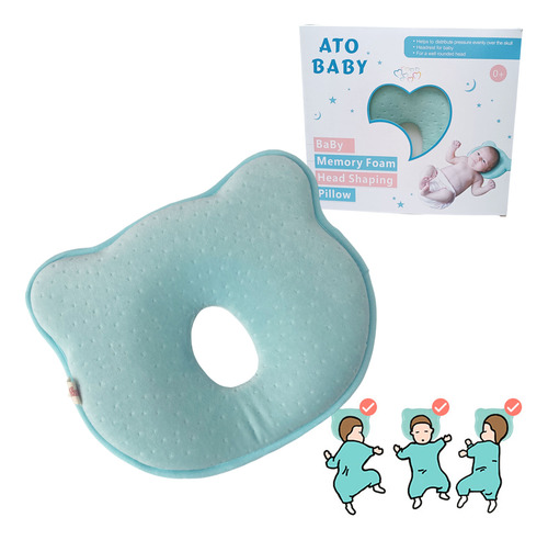 Almohada Para Bebé Prevención Cabeza Plana Recién Nacido