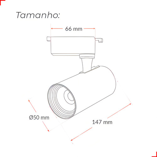 Spot Trilho Led Authentic Evo Preto 7w 6500k Branco Frio 127/220v Iluminação para Trilho Deluxe by Avan