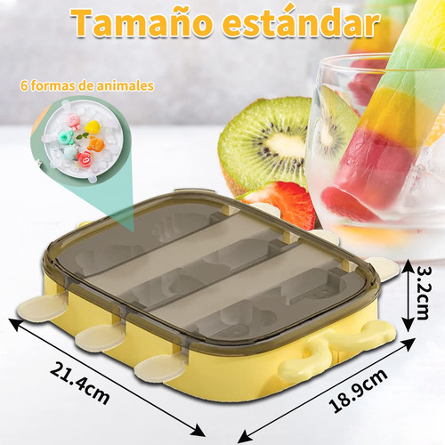 Mini Moldes Para Paletas De Hielo, 6 Moldes De Helado En