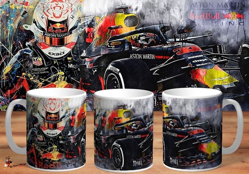 Taza - Tazón De Ceramica F1 Red Bull Verstappen 4k Art