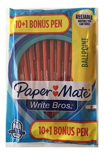 Boligrafo Kilometrico Paper Mate Rojo 2 Blister X 11 Und