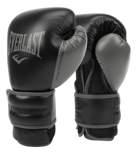 Everlast Powerlock2 - Guante De Entrenamiento, Negro/gris, 1