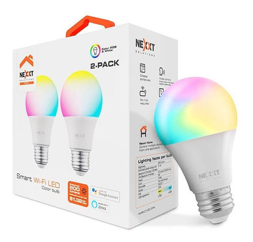 Nexxt Home Nhb-c120 2pk Smart Led Bulb Rgb Color 220v