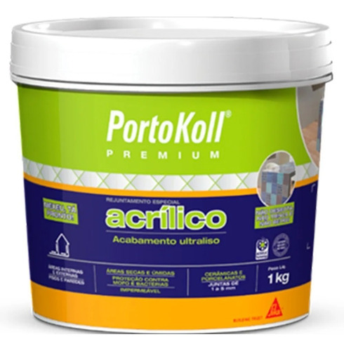 Rejunte Acrílico Premium 1kg Portokoll Cor Branco