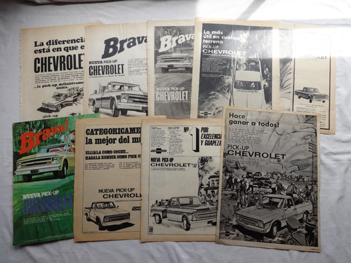 Lote 9 Publicidades Chevrolet Brava 1967 68 Pick Up Catalogo