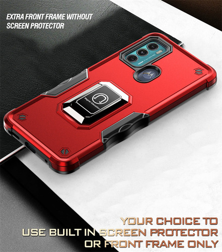 Funda De Silicona De Lujo A Prueba De Golpes Para Motorola Moto G60 G30 G20 G10 E20 E30 E40 Armor Magnetic Metal Ring Ba