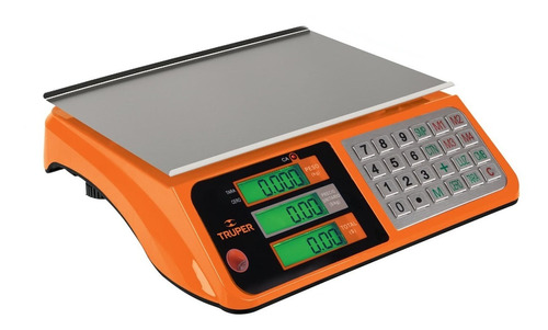 Báscula comercial digital Truper BASE-40 40kg 127V naranja 33 cm x 23 cm