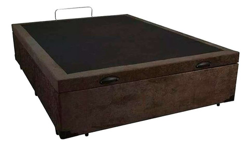 Base Box Baú Casal 138 X 188 Suede Com Pistão Gás So1clique Cor Marrom