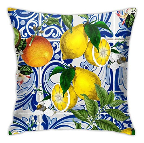 Funda De Almohada Decorativa Azulejos De Cerámica De L...