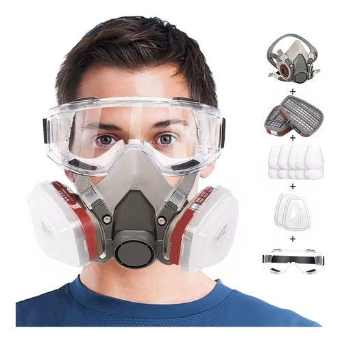 Mascarilla Filtro Mascara De Gas Respirable Filtros Y Gafas