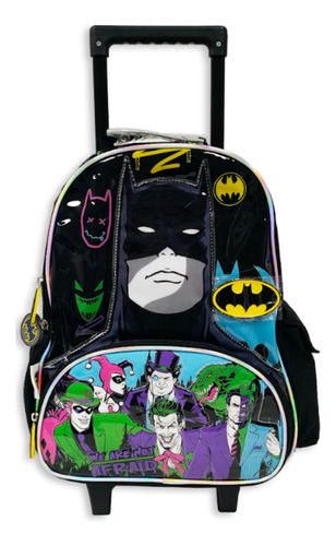 Mochila Escolar Dc  Batman Con Carro 16 Pulgadas