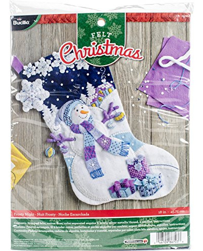 Bucilla Kit De Calcetines De Fieltro (18 Pulgadas), Frosty N