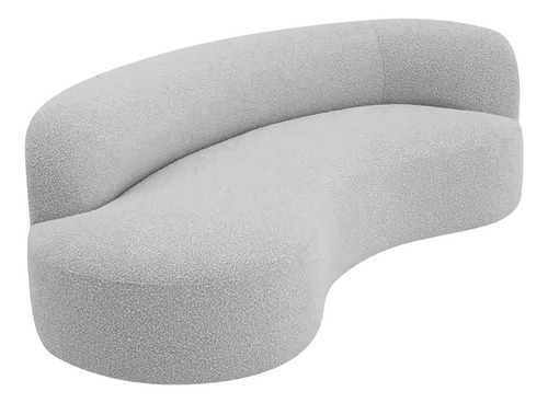 Divã Recamier Orgânico Tokyo 180cm Lado Esquerdo Linho Cor Cinza claro