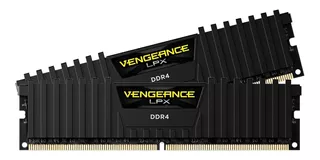 Memoria RAM Vengeance LPX gamer color negro 16GB (2x8GB) Corsair CMK16GX4M2B3200C16