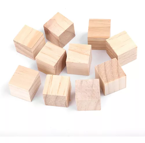 Cubos De Madera Para Manualidades, 10 Unidades, Cuadrados Na