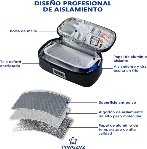 Nevera For Insulina Con Pantalla Digital Y 2 Bolsas De Hielo