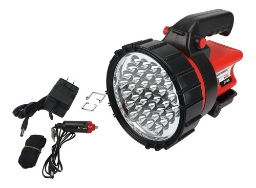 Linterna Reflectora Sanelec 37 Leds 500m Alcance Color de la linterna Negro/Rojo