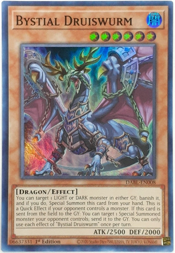 Bystial Druiswurm Súper Raro Dabl Yugioh 