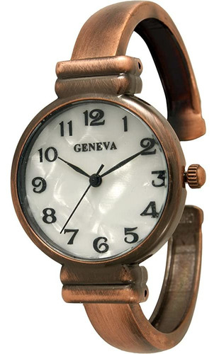 Geneva Metal Bangle Watch Classic Easy Read (cobre)