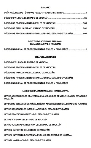 Legislación Esencial Civil Y Familiar De Yucatán 2024. Código Civil. Código De Procedimientos Civiles. Guía Práctica Términos. Código Nacional De Procedimientos Civiles Y Familiares. Acceso Web App.