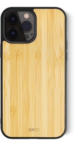 Funda Para iPhone 13 Pro 6.1 Tpu Madera Borde Negro