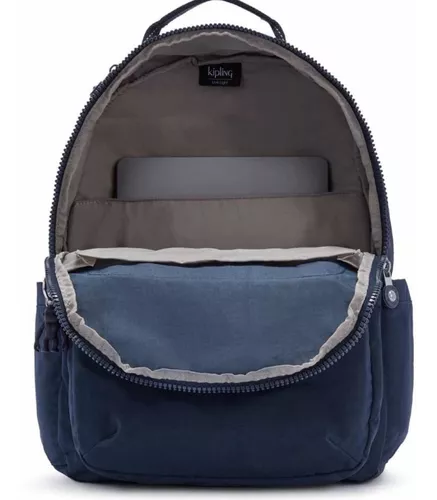 Mochila escolar Kipling Seoul Go color gris neutro diseño liso 27L