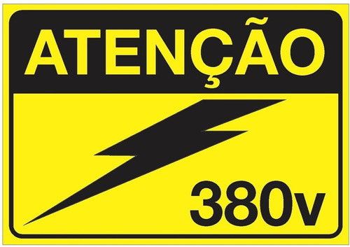 Imagem 1 de 5 de Placa De Alerta Para Painéis Elétricos Auto Adesiva 380v