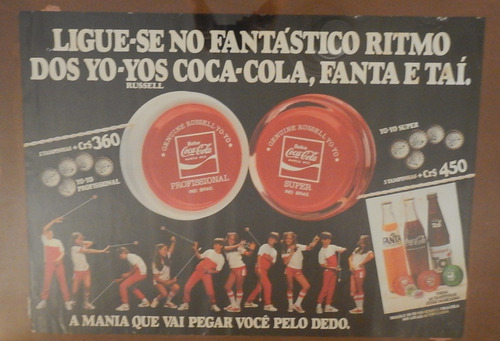 Pôster Yo Yos Coca Cola - Original Da Época