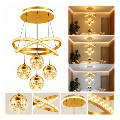 Lustre Sala De Jantar Lustre Pendente Luxo Dourado  Moderno 127/220v Dourado