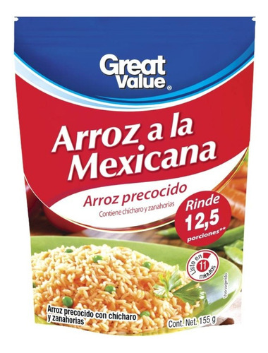 Arroz Great Value Precocido A La Mexicana 155 G
