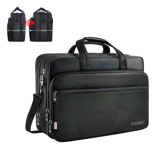 Maletín Portafolio Para Laptop De 17 In Hombre Impermeable Ytonet 108500BLK Negro