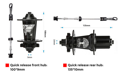 Bike Hub Trasero, Mtb, Con Cierre Rápido En La Parte Delante