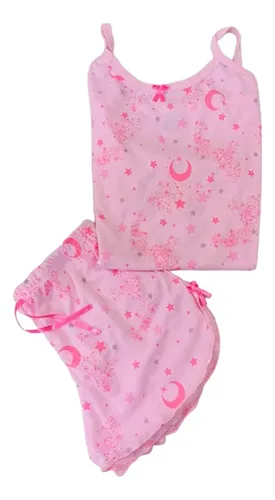 Pijama Mujer En Algodón Short Tiras