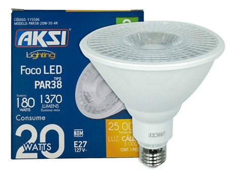 Foco Led Par 38 20w Luz Cálida Aksi-115586