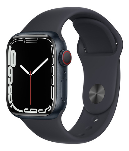Imagen 1 de 9 de Apple Watch Series 7 (GPS + Cellular, 41mm) - Caja de aluminio color azul medianoche - Correa deportiva azul medianoche