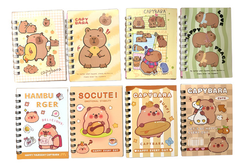Capibara Libreta Y Lapiz Sorpresa Cumpleaños Pack 12