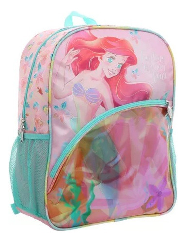 Mochila Escolar Primaria Princesa Ariel La Sirenita Original
