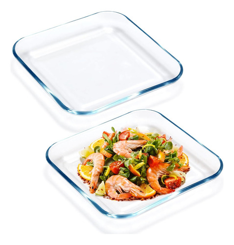 Juego De 2 Platos De Vidrio Templado 23 Cm Vajilla Lavavaj