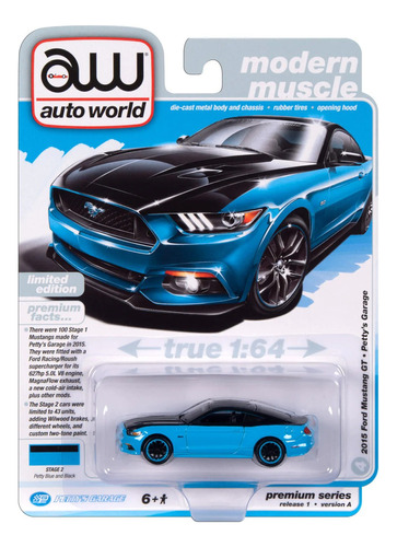 Auto World Modern Muscle 2015 Ford Mustang Gt Petty´s Garage Color Azul