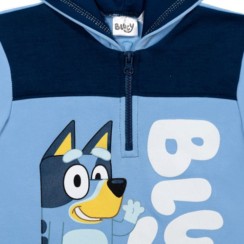 Sudadera Con Capucha Bluey De Forro Polar Con Media Cremalle